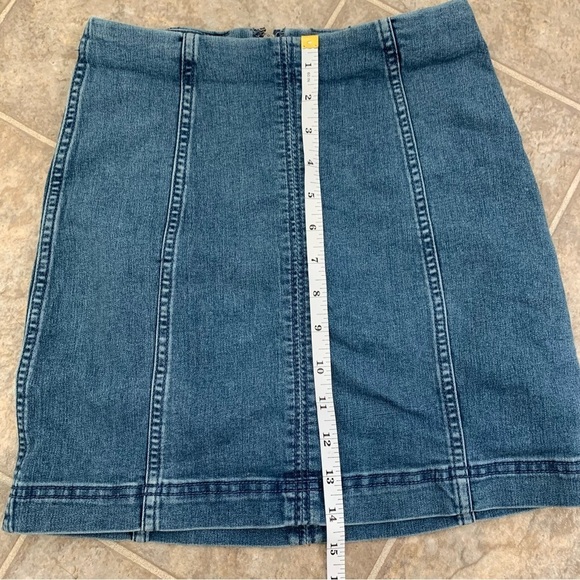 Free people denim mini skirt a-line retro size 0 - Picture 6 of 7